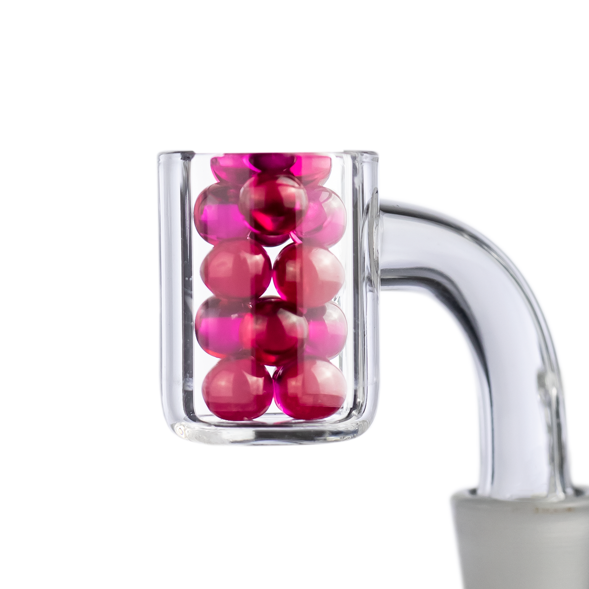 MJ Arsenal Ruby Terp Pearls 6mm for Dab Rigs - Close-up Side View on White Background