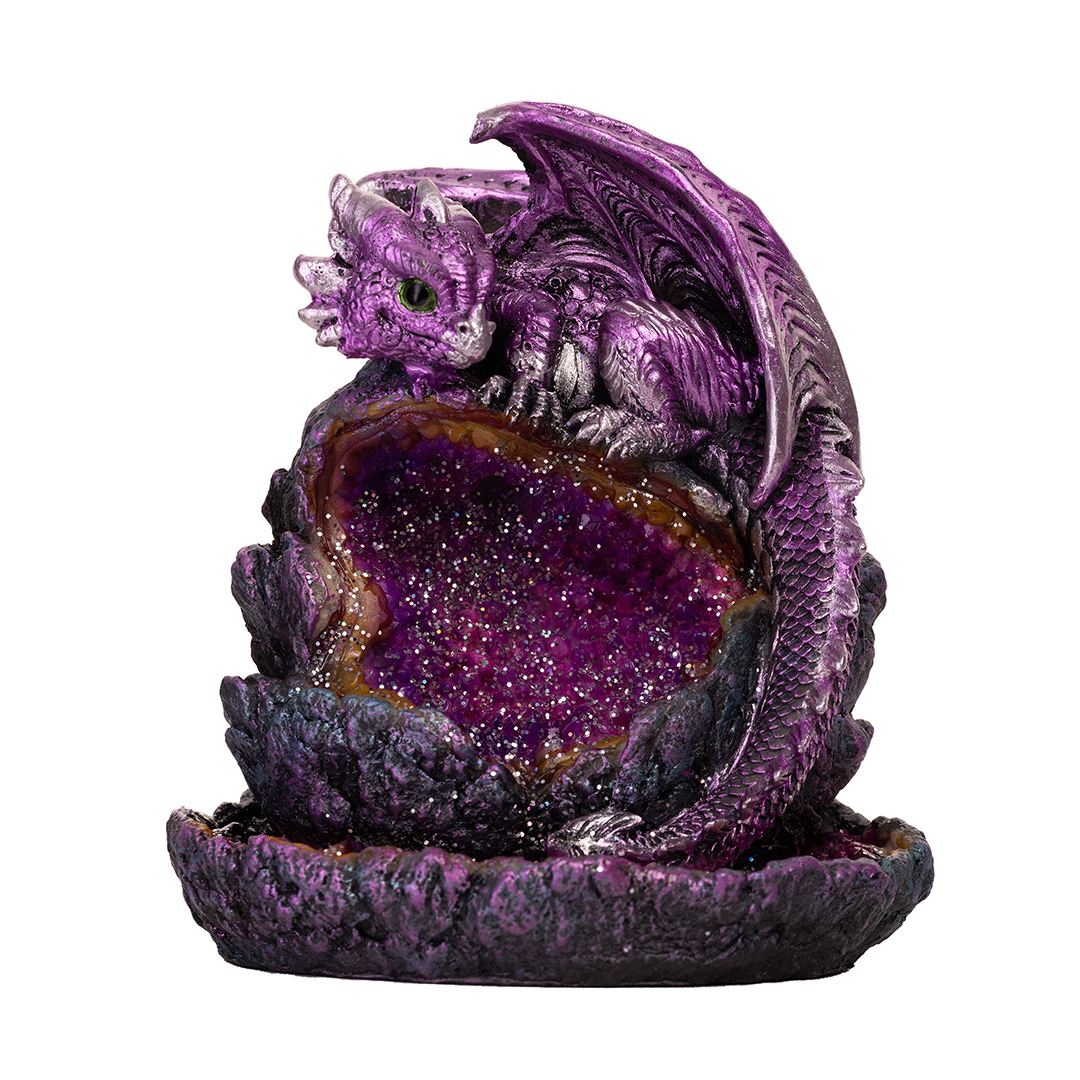 Fantasy Enchanted Backflow Incense Burner featuring a Baby Dragon design for mystical decor