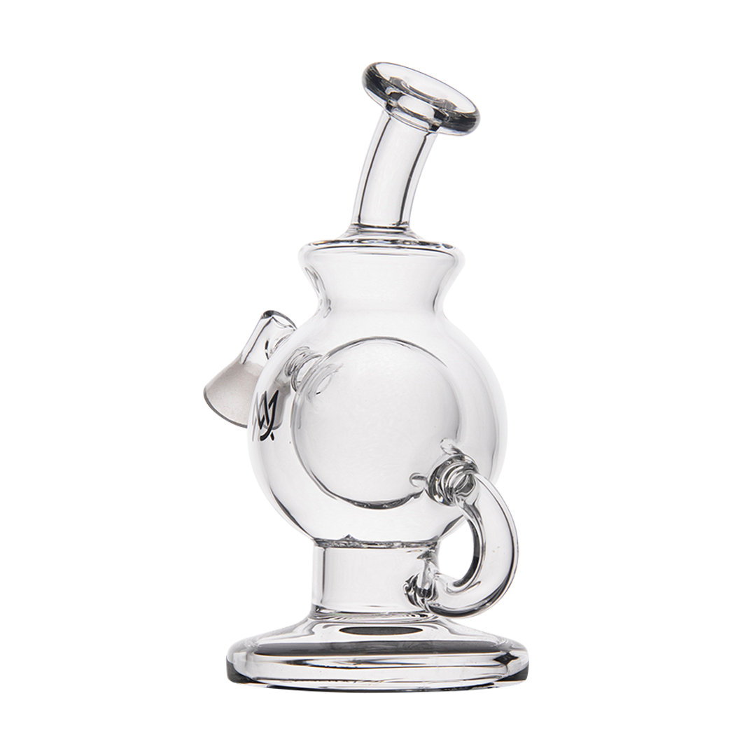 MJ Arsenal Atlas Vape Edition dab rig front view, compact and portable with a clear glass design