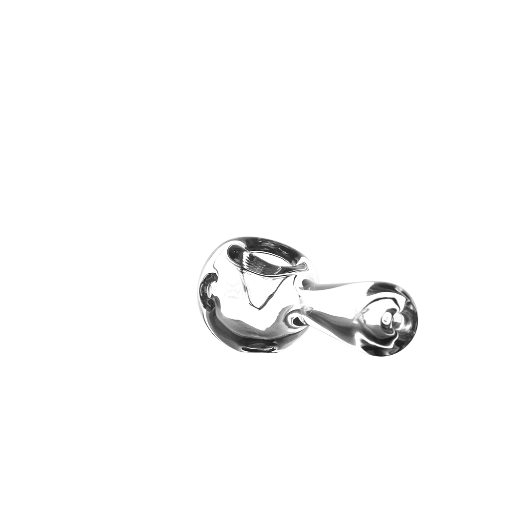 MJ Arsenal Pioneer Hand Pipe - Compact Classic Glass Pipe, Angled Side View