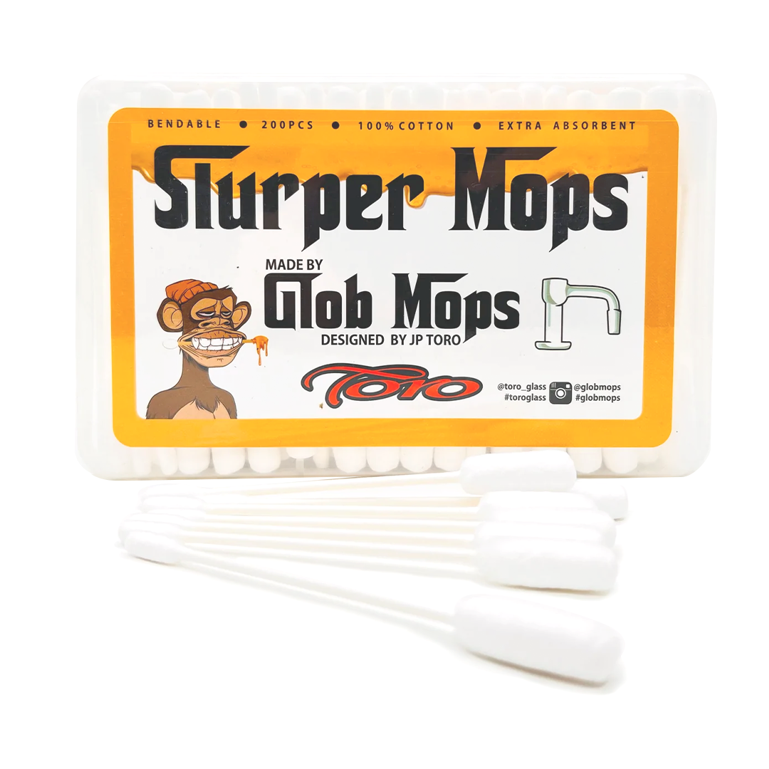 Glob Mops Extra Absorbent Cotton Slurper Nail Cleaner, 200pk, Front View