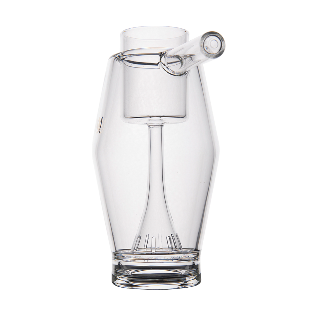 MJ Arsenal Proxy Bubbler in Borosilicate Glass, Clear Dabbing Accessory, Front View on White