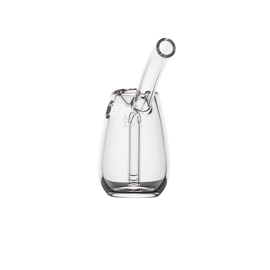 MJ Arsenal Bulb Mini Bubbler, 100% Borosilicate Glass, Front View on White Background