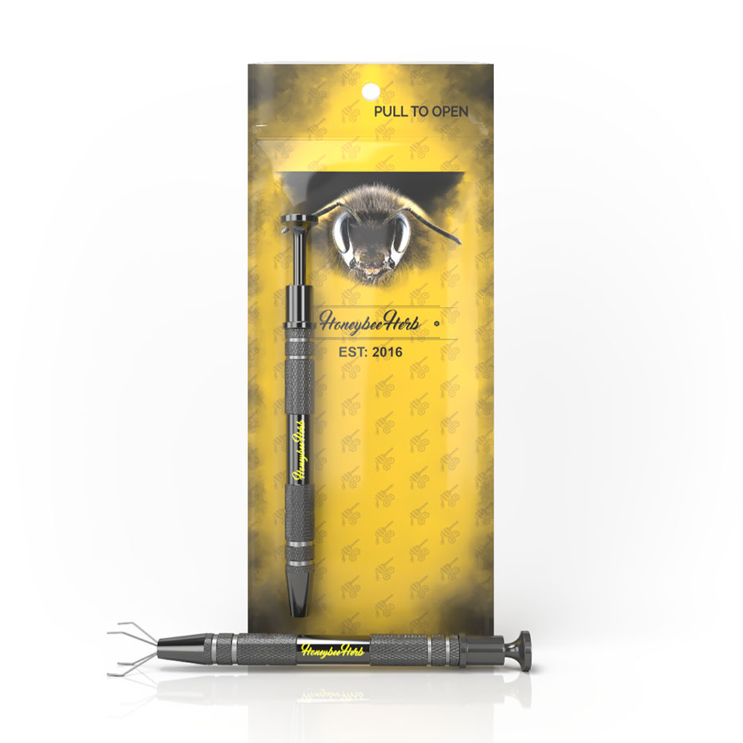 Honeybee Herb Dab Claw in Black - Precision Dabbing Tool with Packaging