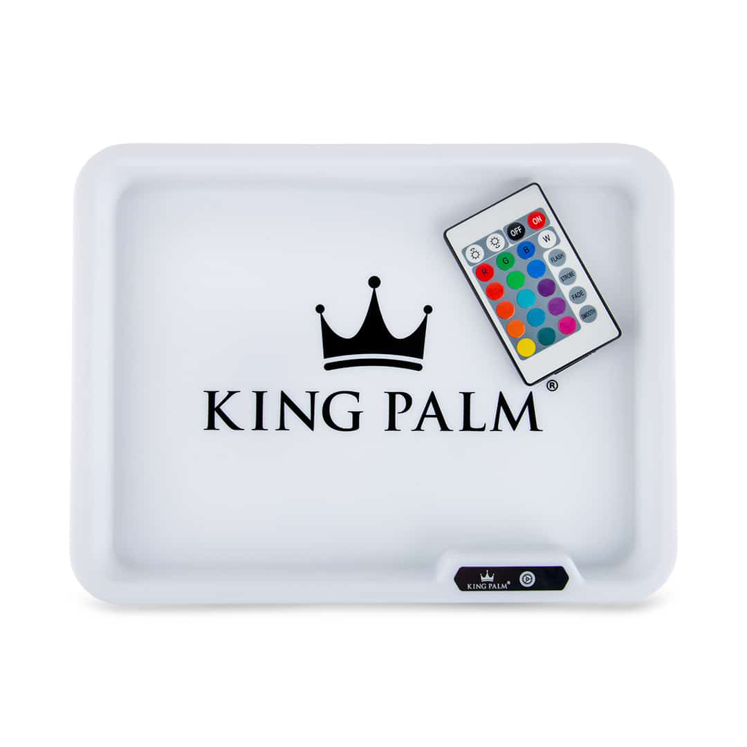 King Palm 11" LED Glow Rolling Tray with 16 Color Lights