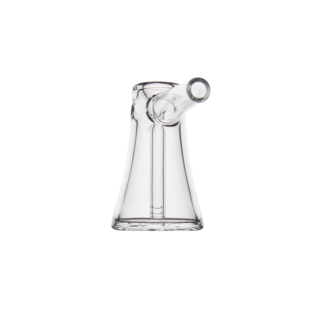 MJ Arsenal Vulkan Bubbler - Clear Glass Compact Side View on White Background