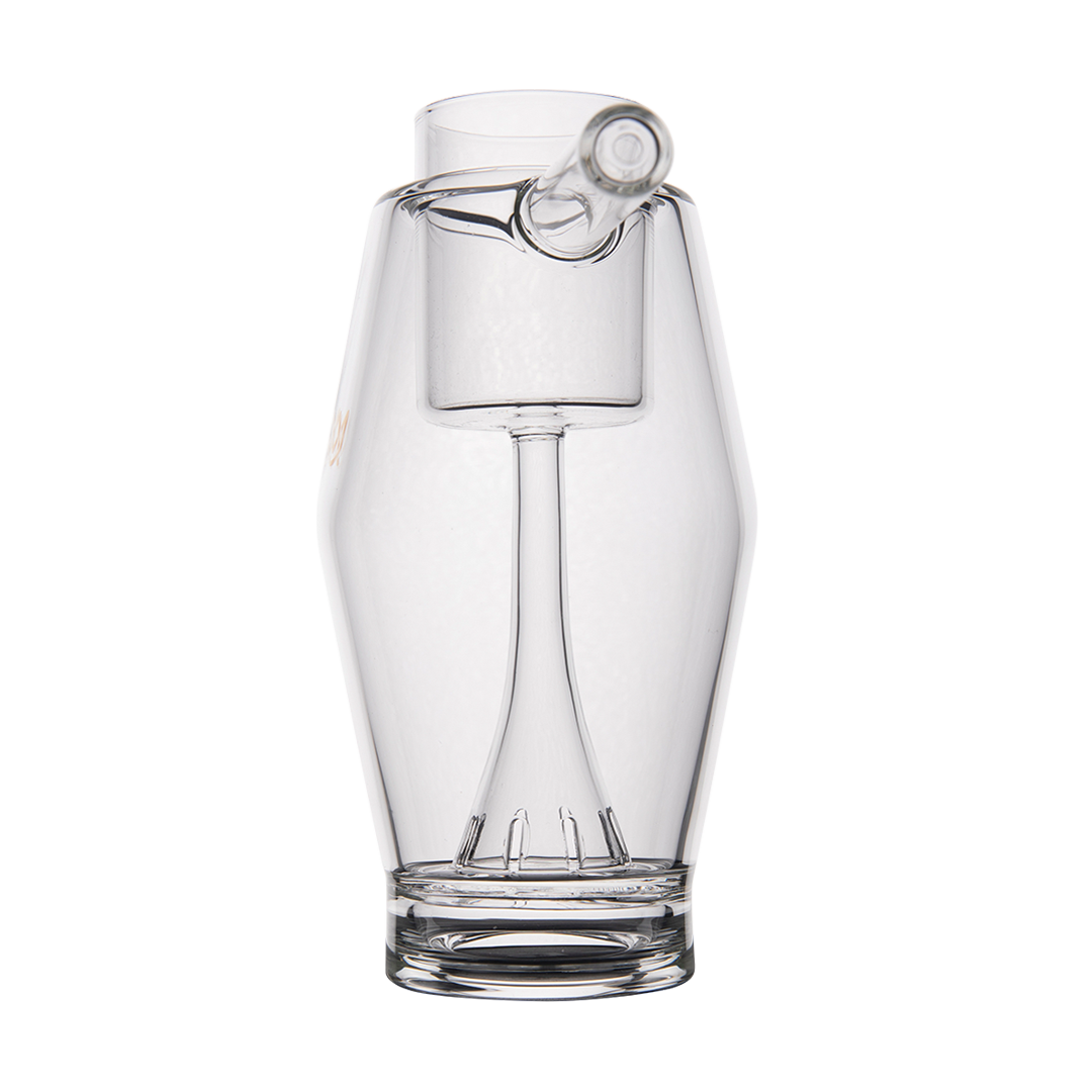 MJ Arsenal Proxy Bubbler front view, clear borosilicate glass with sturdy base for dabbing