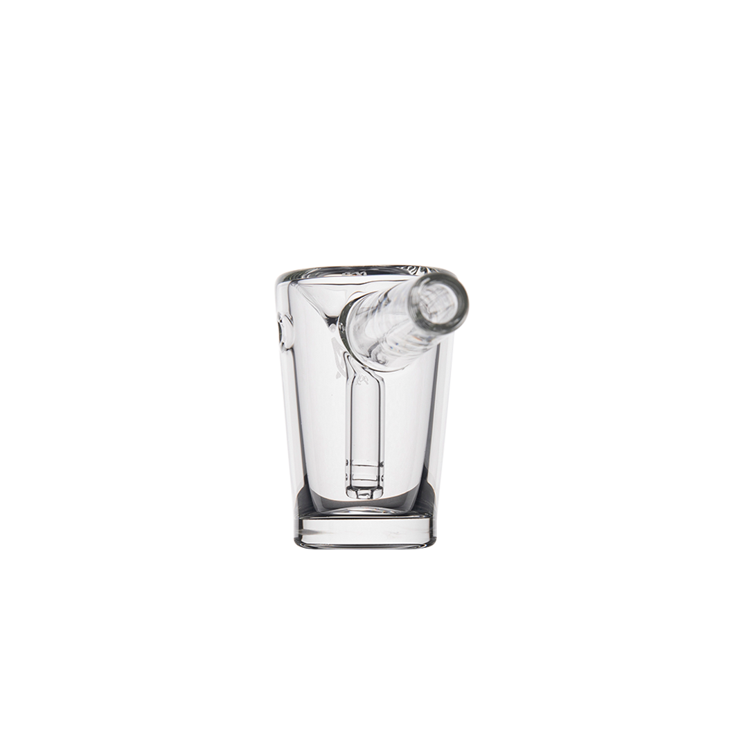 MJ Arsenal Basin Compact Bubbler, 100% Borosilicate Glass, Front View on Seamless White Background