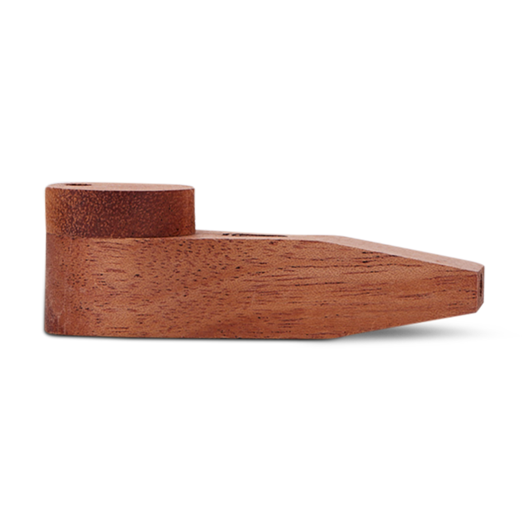 Bearded Distribution Artisan Wood Pipe, 3.25" with Brass Screen, Side View - USA Made