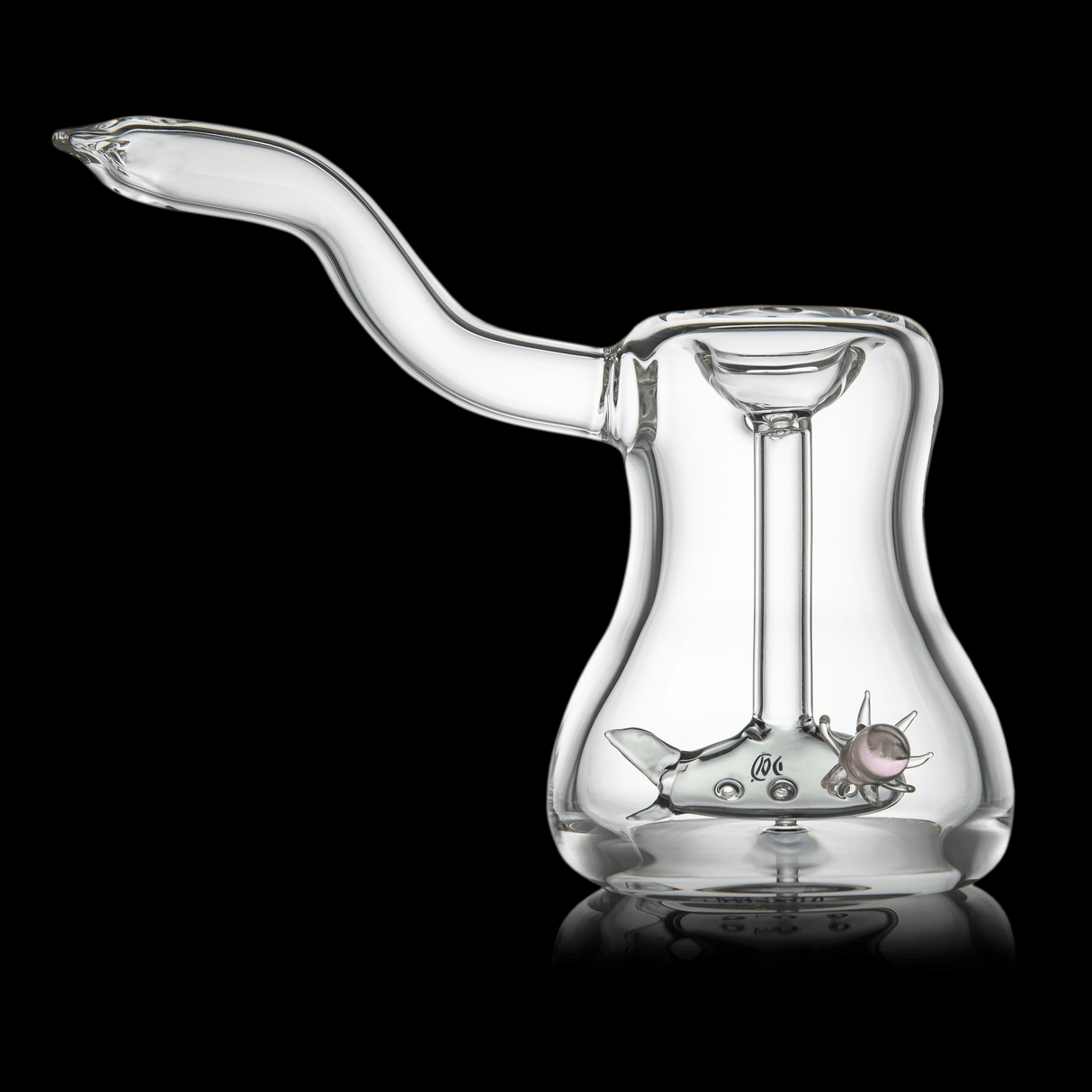 MJ Arsenal Abyss Compact Bubbler - Clear Glass with Smooth Design - Front View