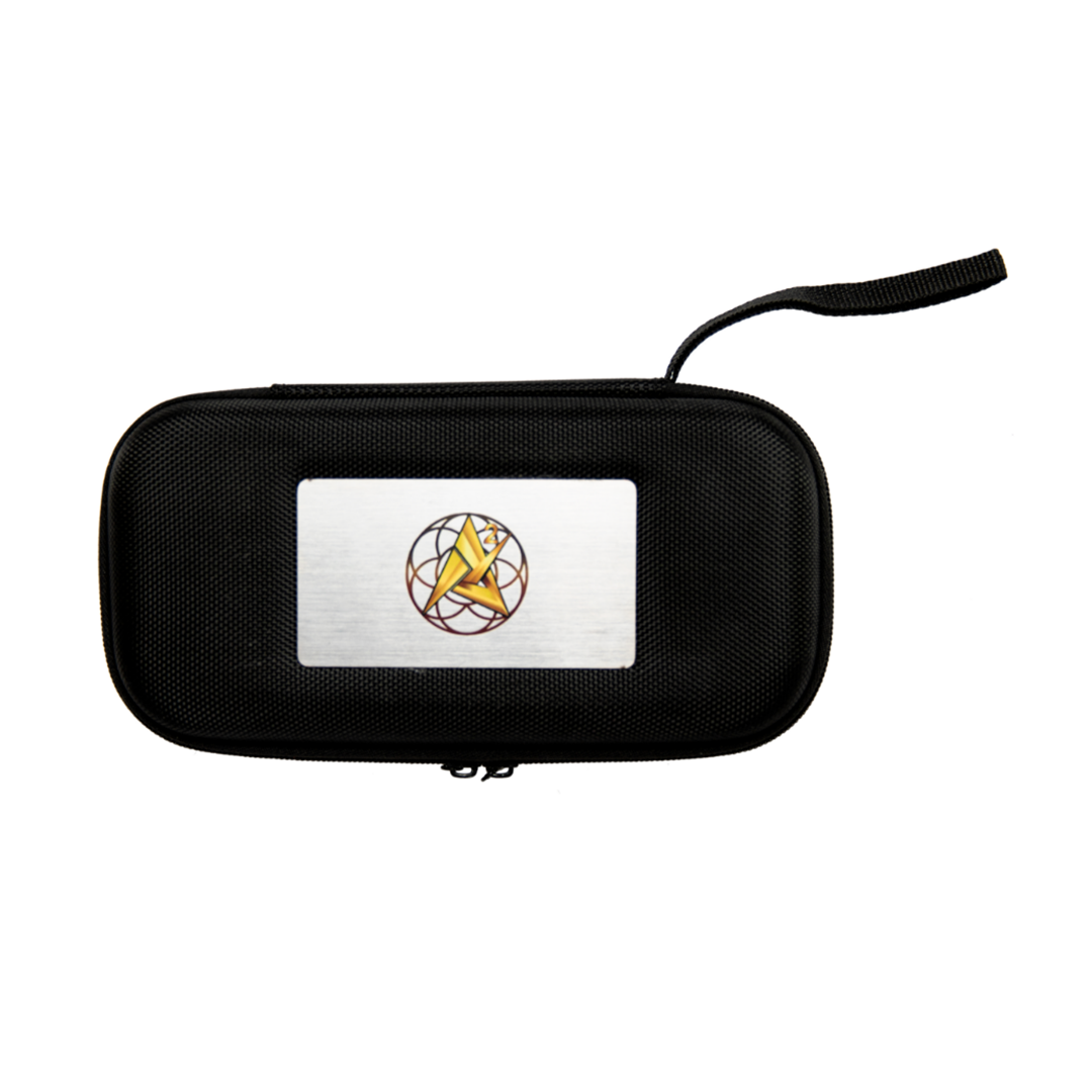 Apex Ancillary Dab Tool Set in a black zippered case with logo, top view, portable and compact