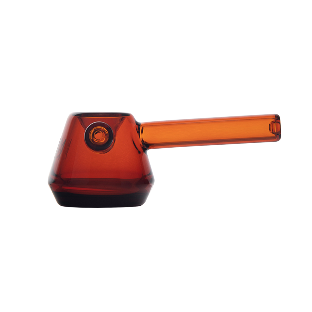 MJ Arsenal Kettle Hand Pipe in Amber - Side View on Seamless White Background