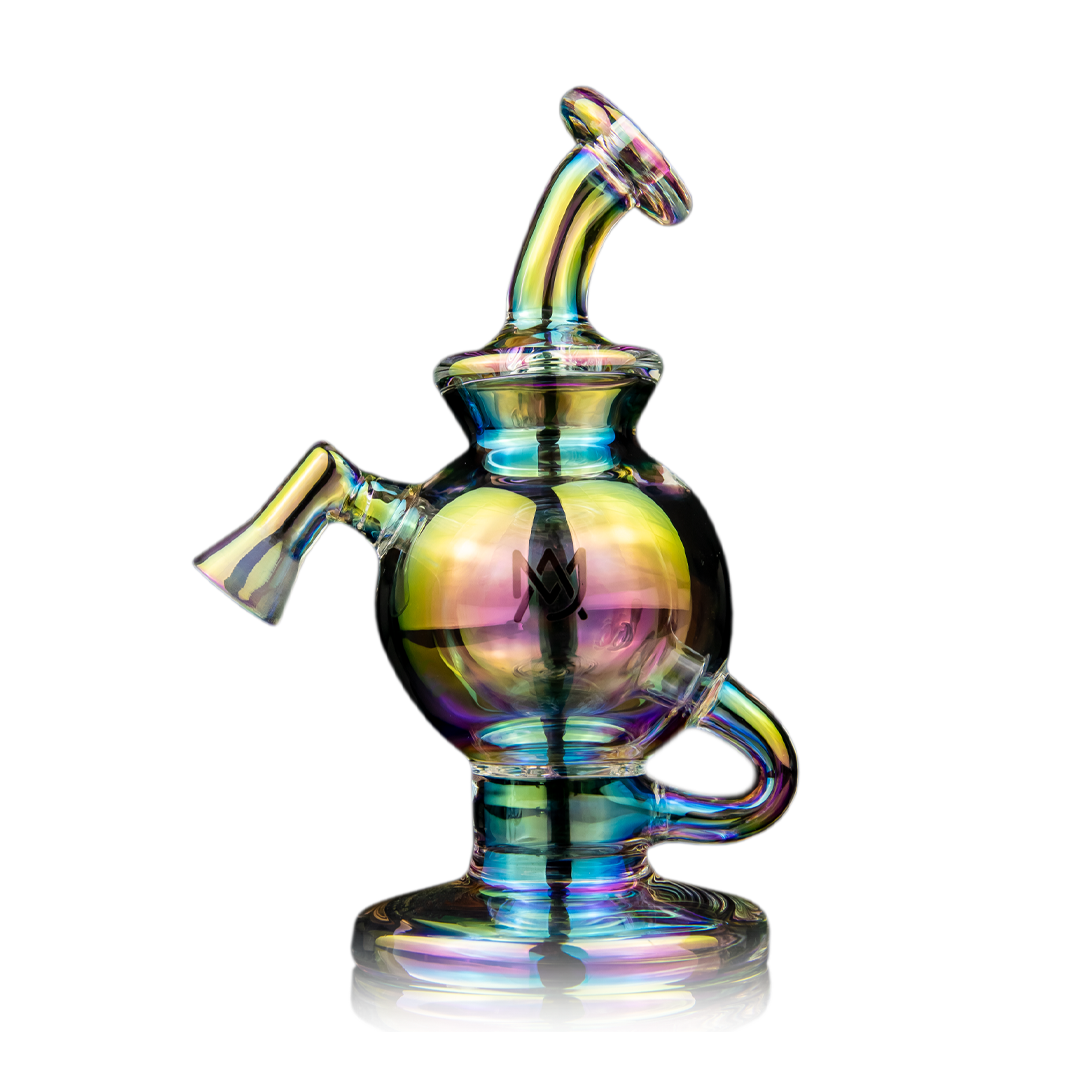 MJ Arsenal Atlas Vape Edition in Iridescent - Compact Dab Rig with Quartz Banger, Front View