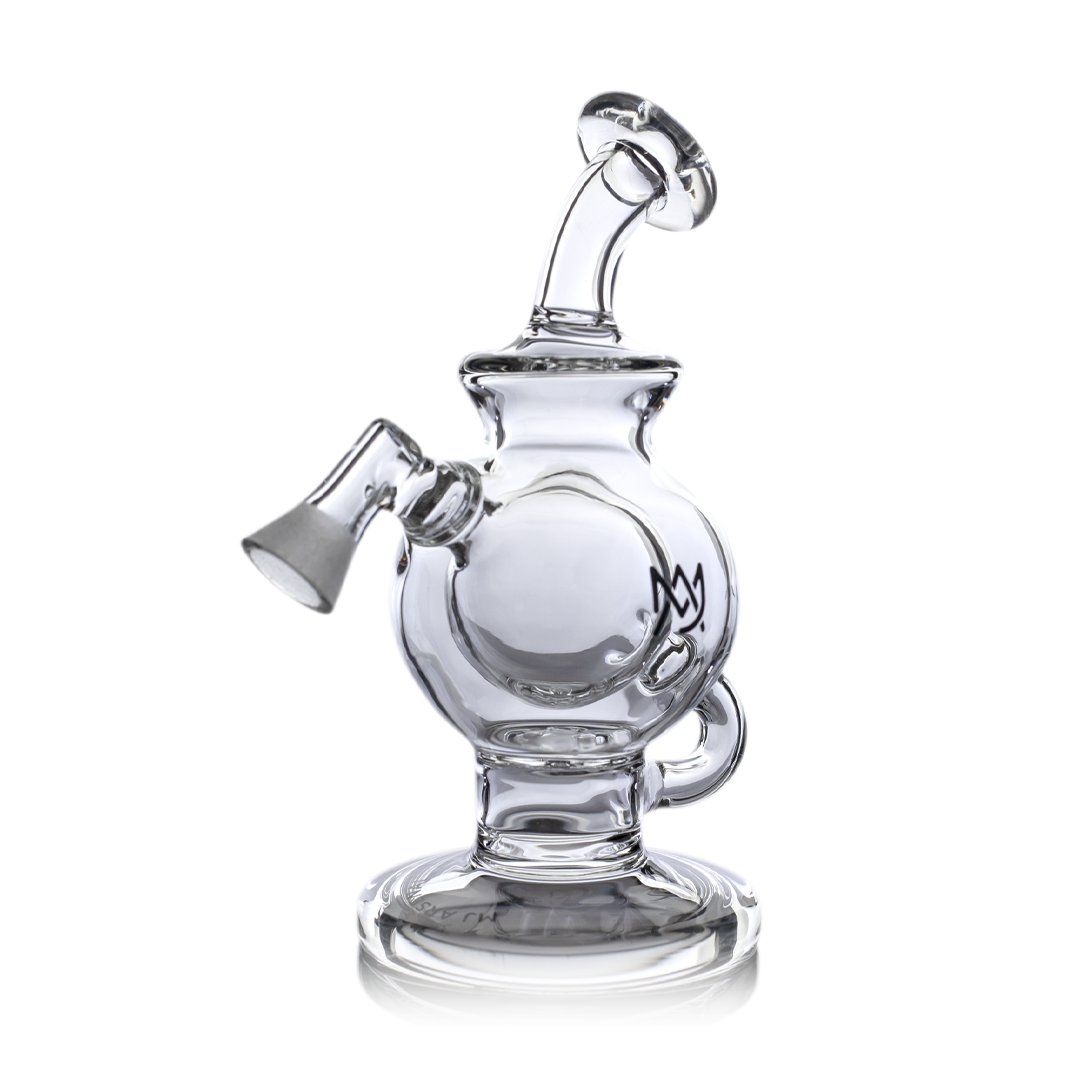 MJ Arsenal Atlas Vape Edition mini dab rig with quartz banger, front view on white background