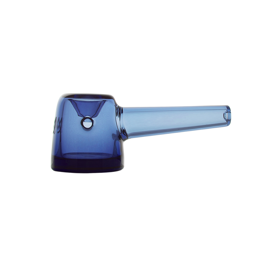 MJ Arsenal Deco Hand Pipe in Azure - Side View on Seamless White Background