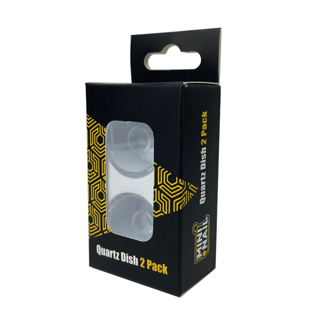 MiniNail Quartz Dish 2 Pack for E-nail, front view with packaging