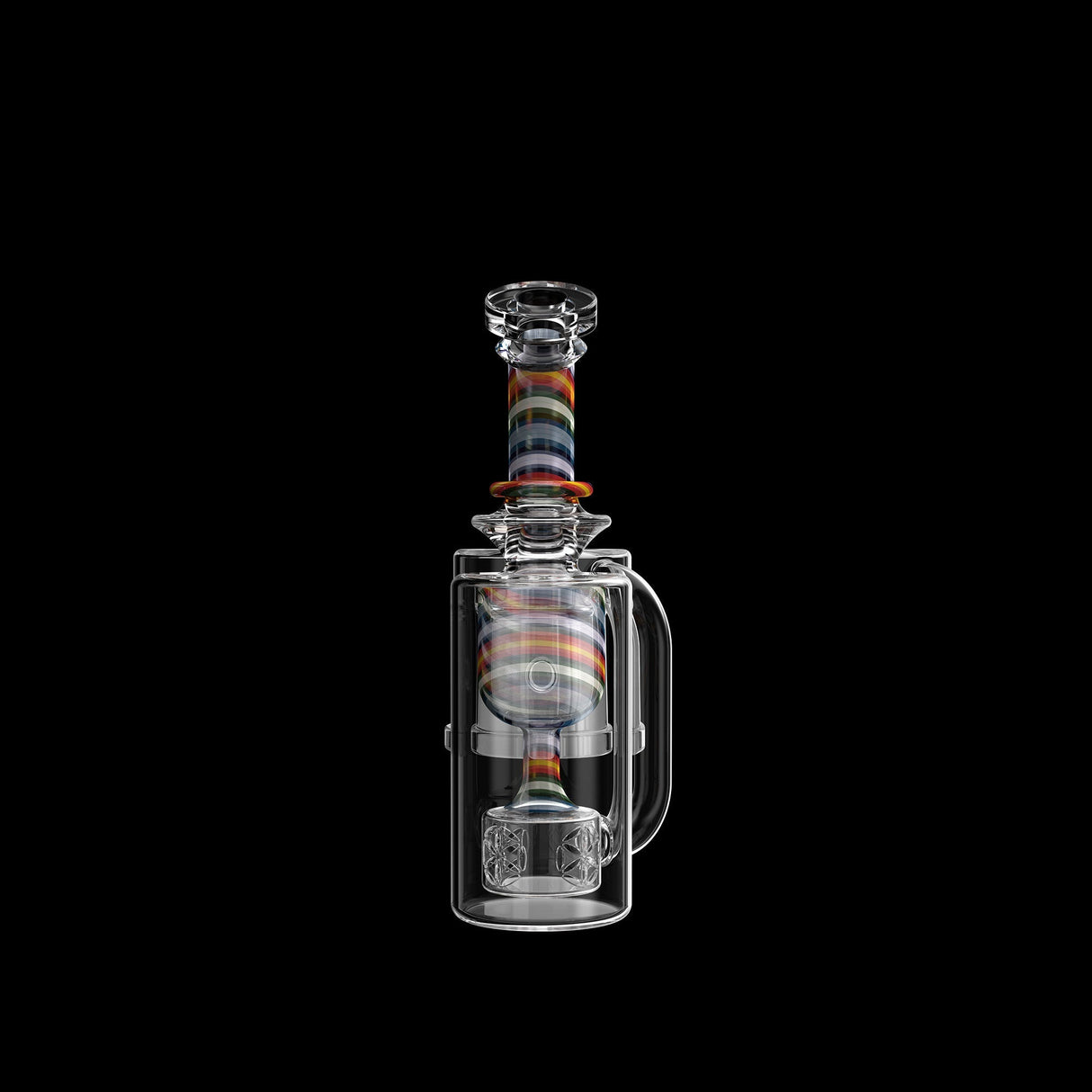 Dr. Dabber Switch Limited Edition Snowflake Swirl Recycler Attachment on black background