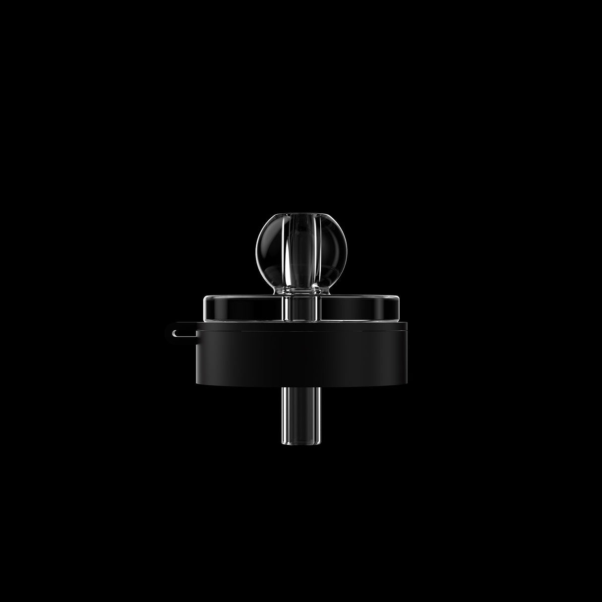 Dr. Dabber XS Leak-Proof Carb Cap with Silicon Seal and Leash on a Black Background