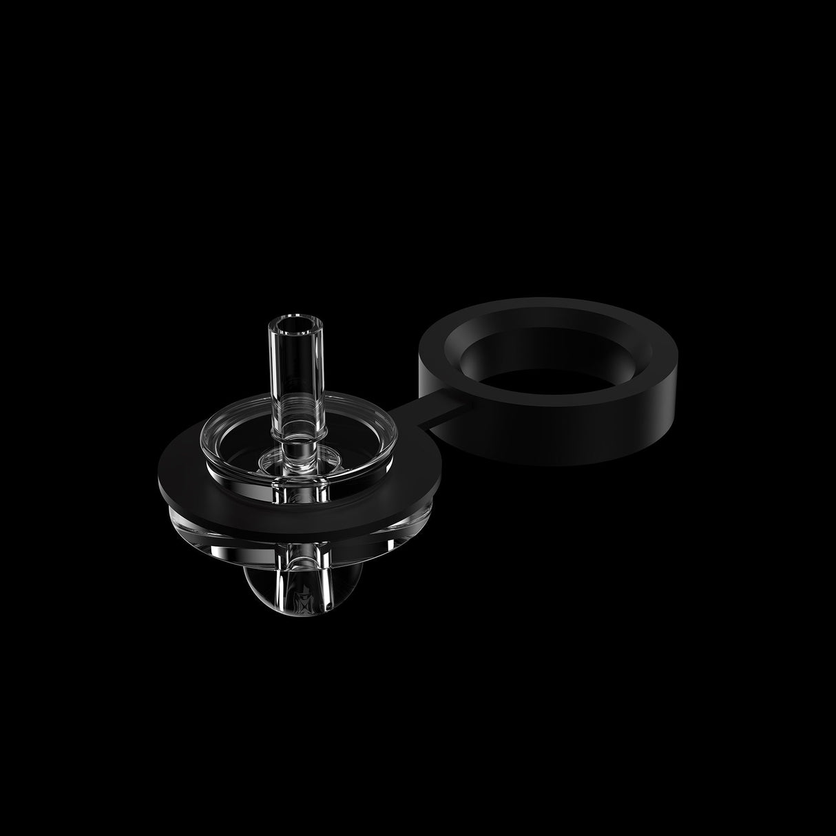 Dr. Dabber XS Leak-Proof Carb Cap with Silicon Seal and Leash on Black Background