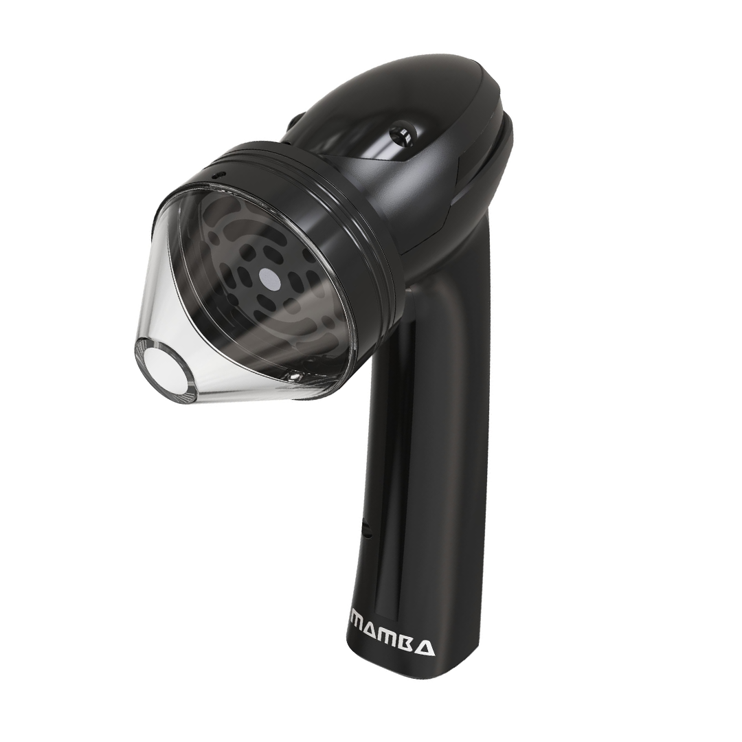 Mamba Grinders V2-55 Electric Herb Grinder in Black, Side View with Type-C Charging Port