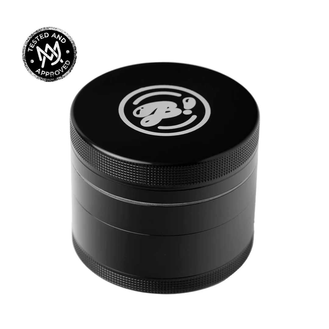 BigFun! 2.5" Black Large Aluminum Grinder with Diamond Teeth & Pollen Sift - Top View