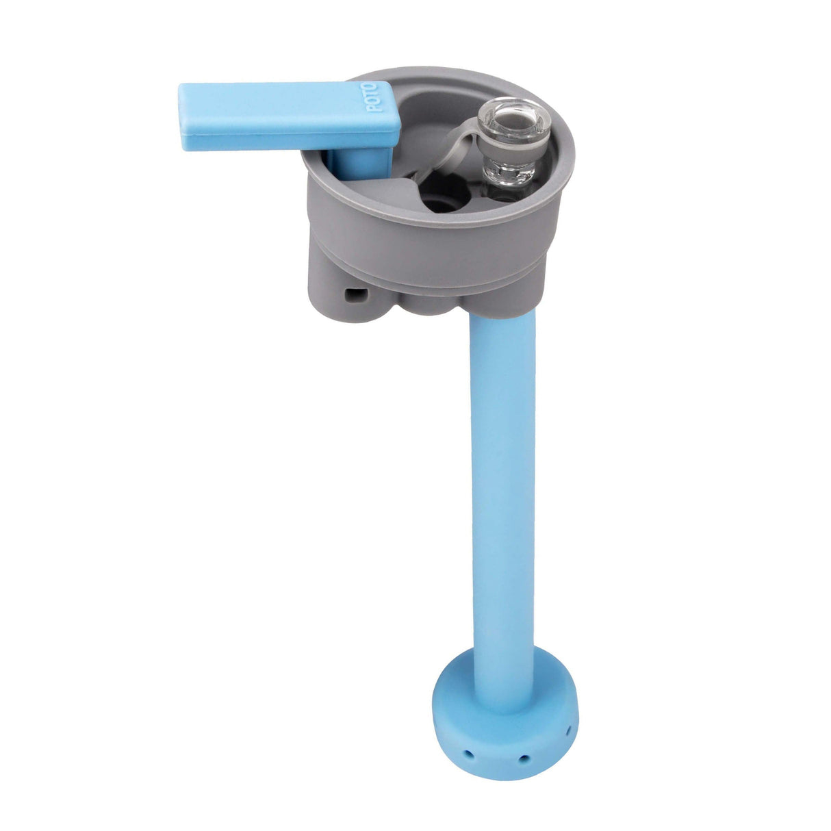 PILOT DIARY POTO Water Bottle Bong with Blue Adapter, Portable and Discreet - Top View
