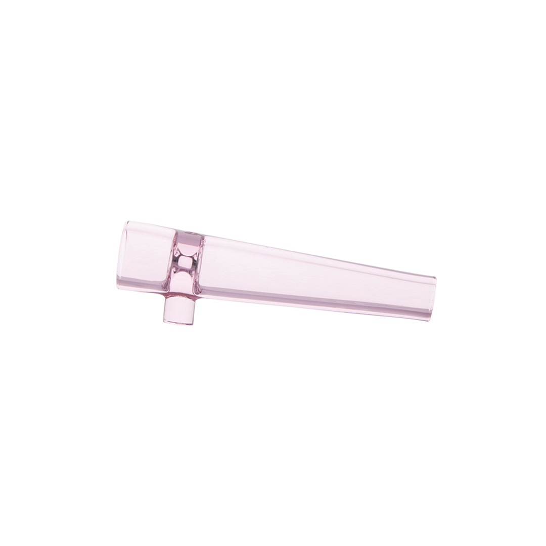 MJ Arsenal Premium Handheld Chillum Pipe in Blush - Compact Glass Design with Clear Background