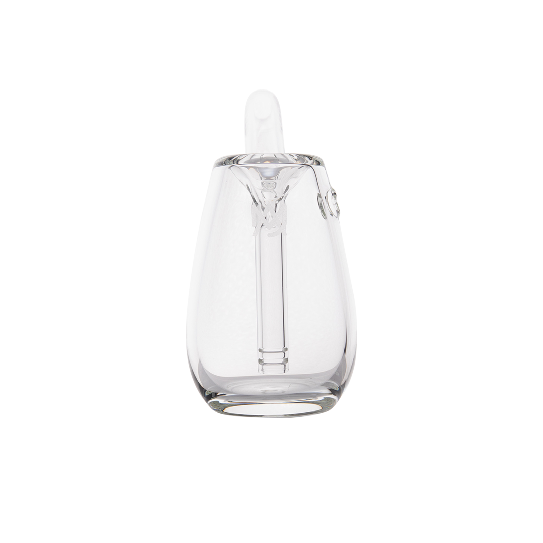 MJ Arsenal Bulb Mini Bubbler in Borosilicate Glass, Front View on Seamless White Background