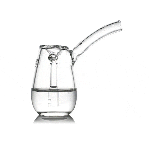 MJ Arsenal Bulb Mini Bubbler in Borosilicate Glass, Front View on White Background