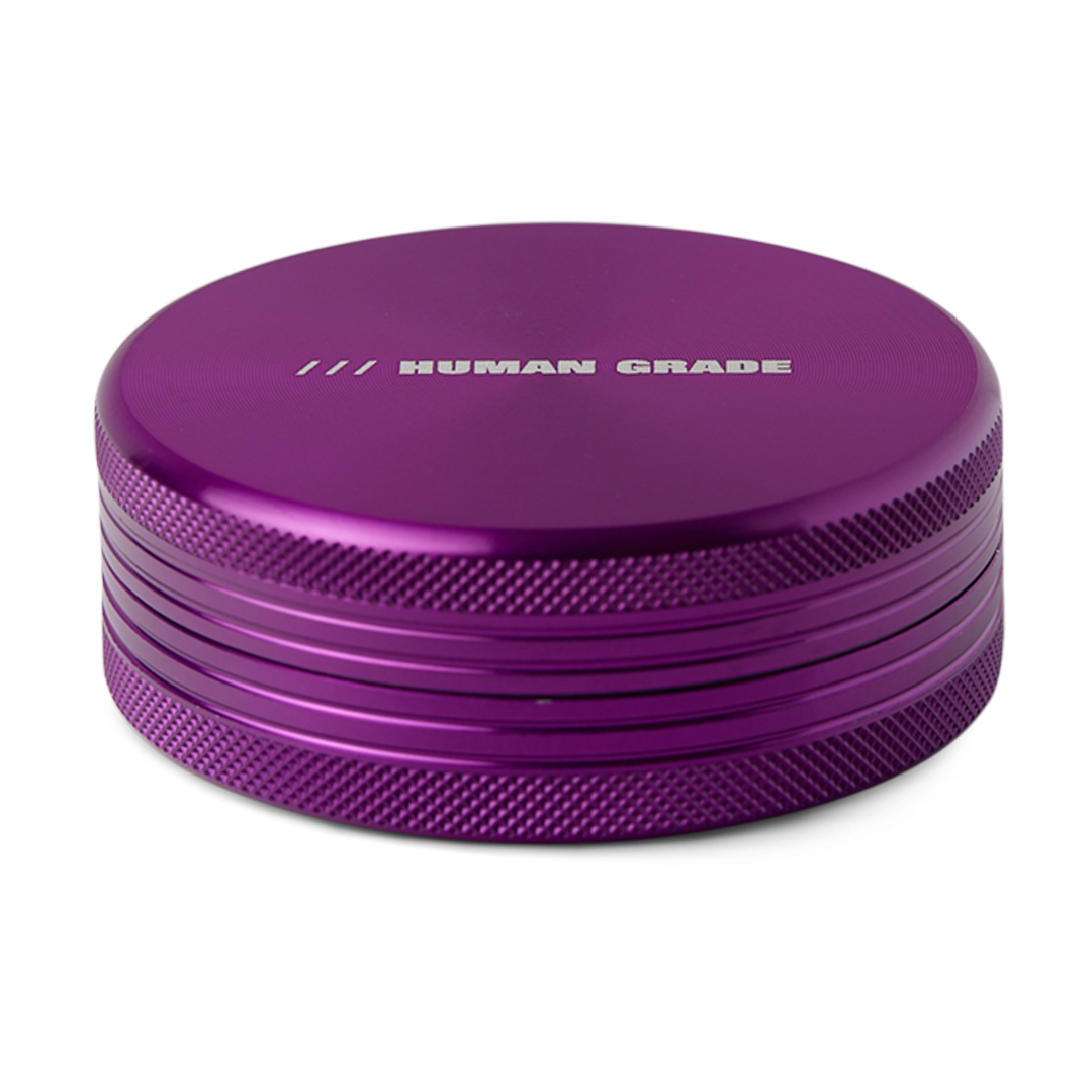 Human Grade Grinder 1C in Purple - 2.5" 2-Piece, Front View on White Background