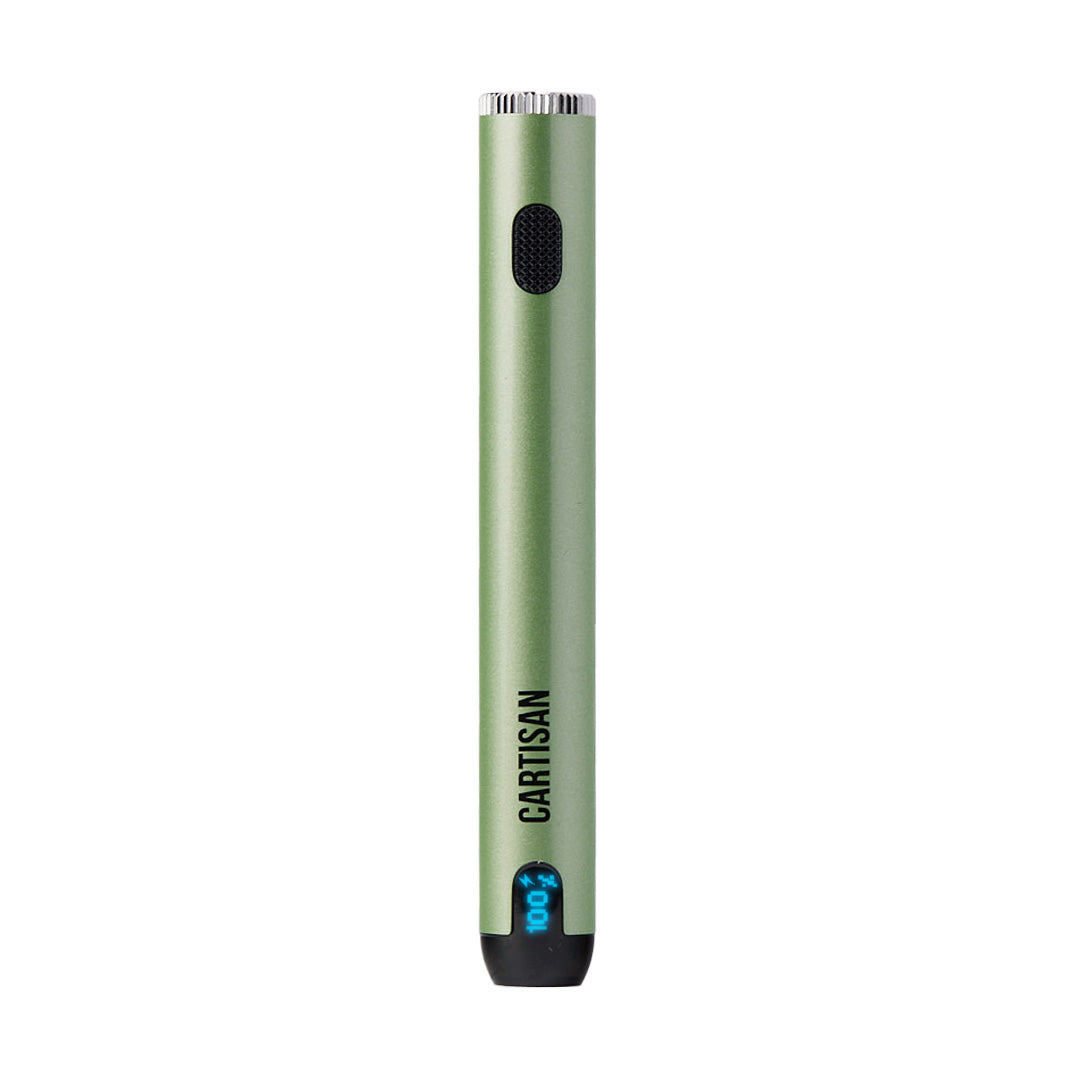 Cartisan Pro Pen 900 Vaporizer in Green, Front View on White Background