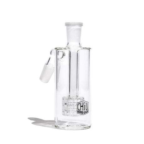 Chill Glass Ash Catcher with Matrix Perc, clear view on white background