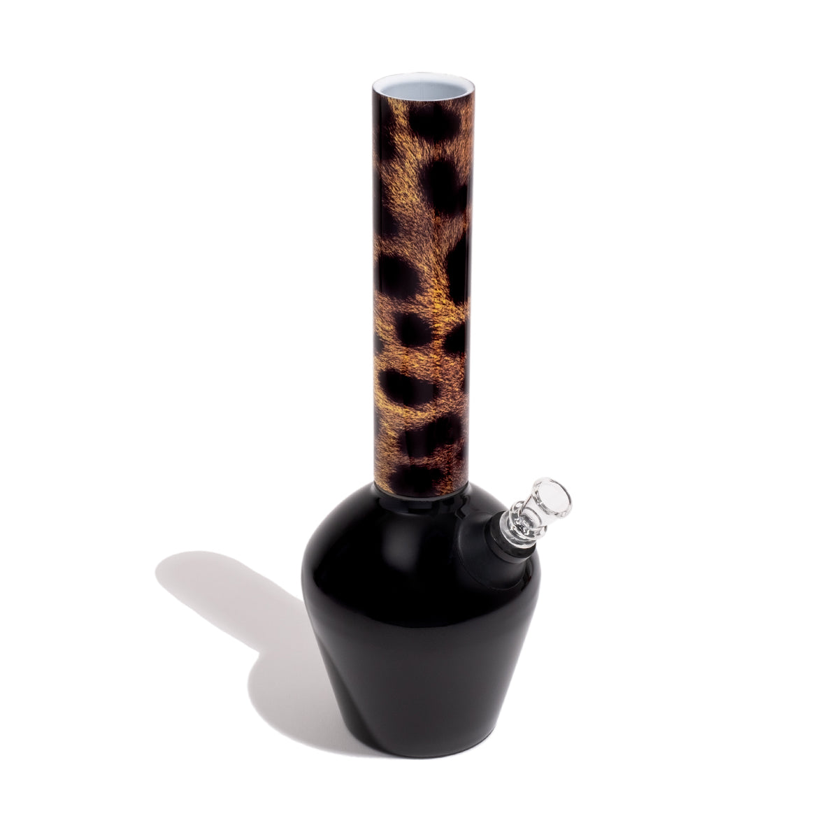 Chill Steel Pipes Gloss Black Base with Leopard Print Tube - Angled View