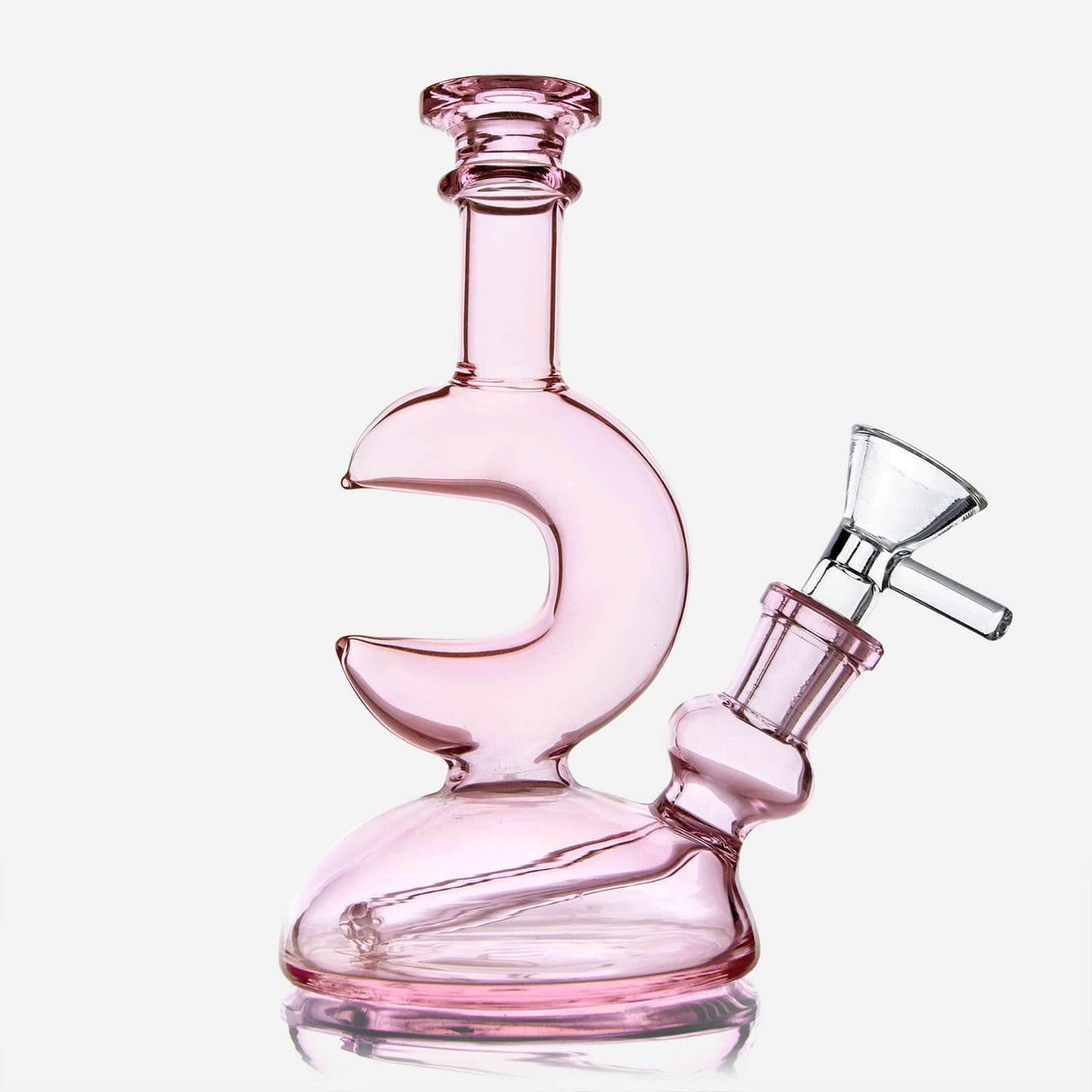 PILOT DIARY Pink Moon 6" Compact Dab Rig with Fixed Downstem - Front View