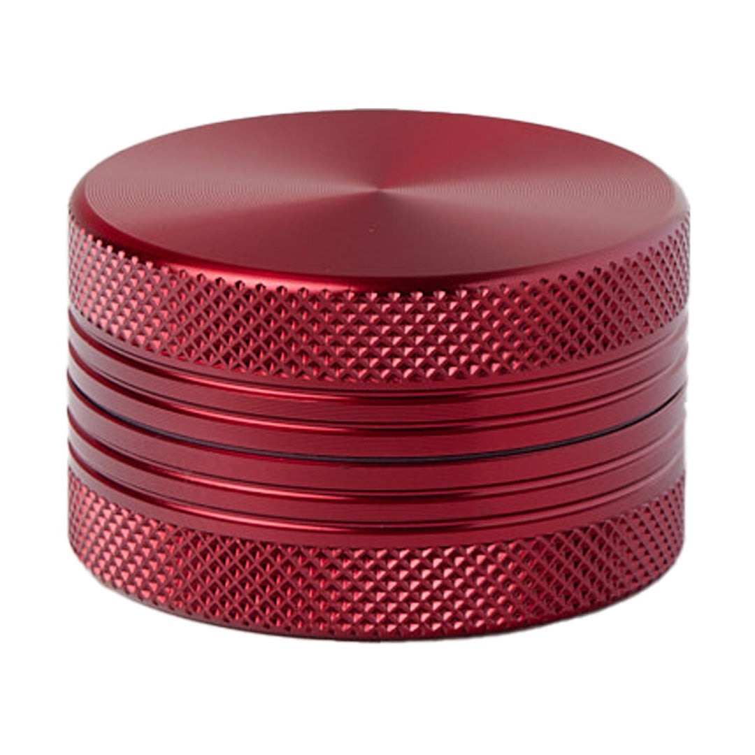 Medusa Customs Flat Grinder in Red - Durable Aluminum Herb Grinder - Top View