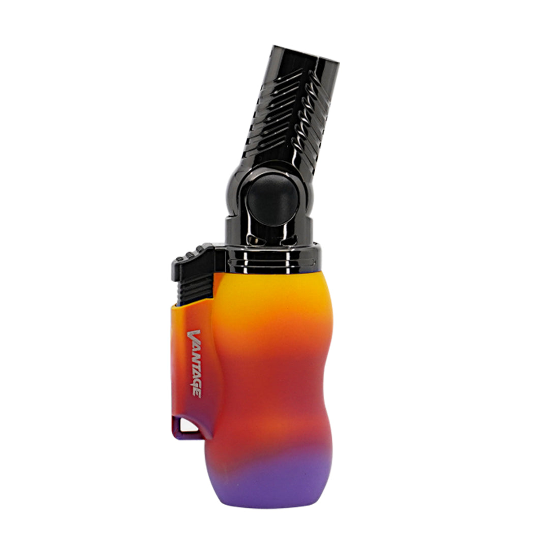 Vector Vantage Mini Torch in Yellow Red/Purple Gradient, Front View, Portable & Refillable