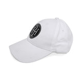 High Society Limited Edition White Snap Back Cap - Side View on White Background
