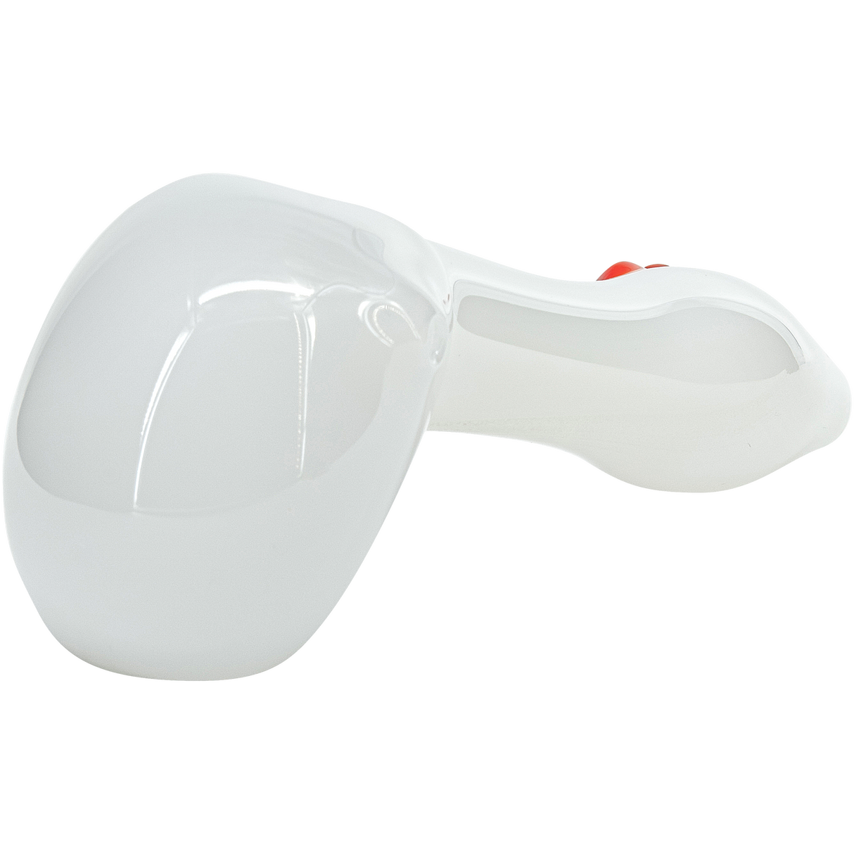 LA Pipes Solid White Drooper Spoon with Drooping Hearts Design - Side View