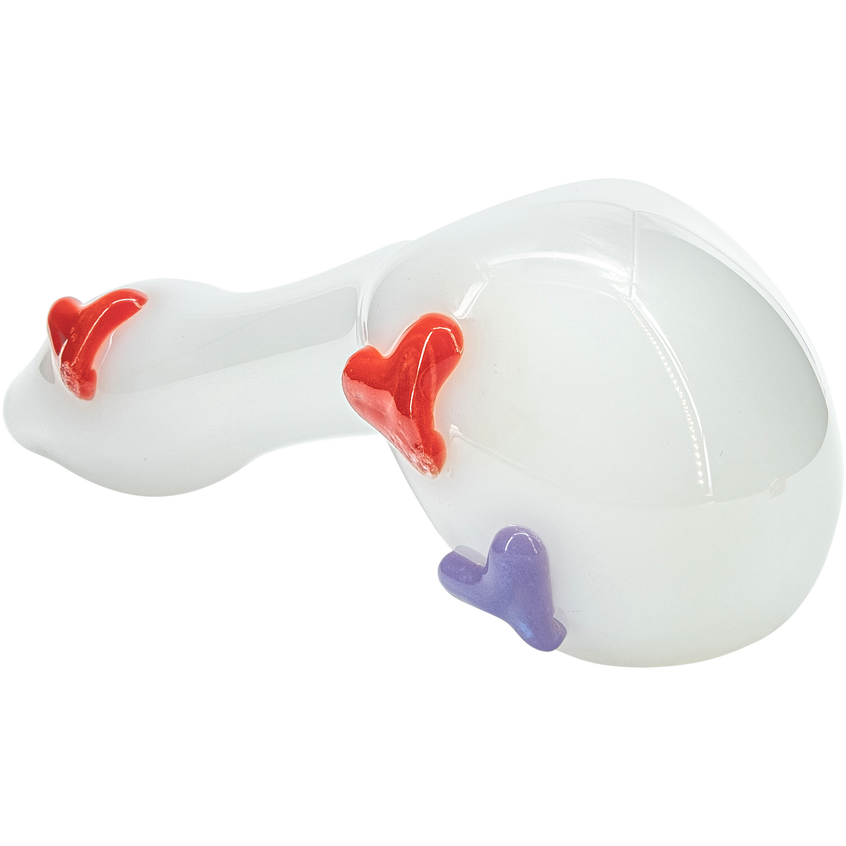 LA Pipes Solid White Drooper Spoon with Colorful Hearts Design - Side View