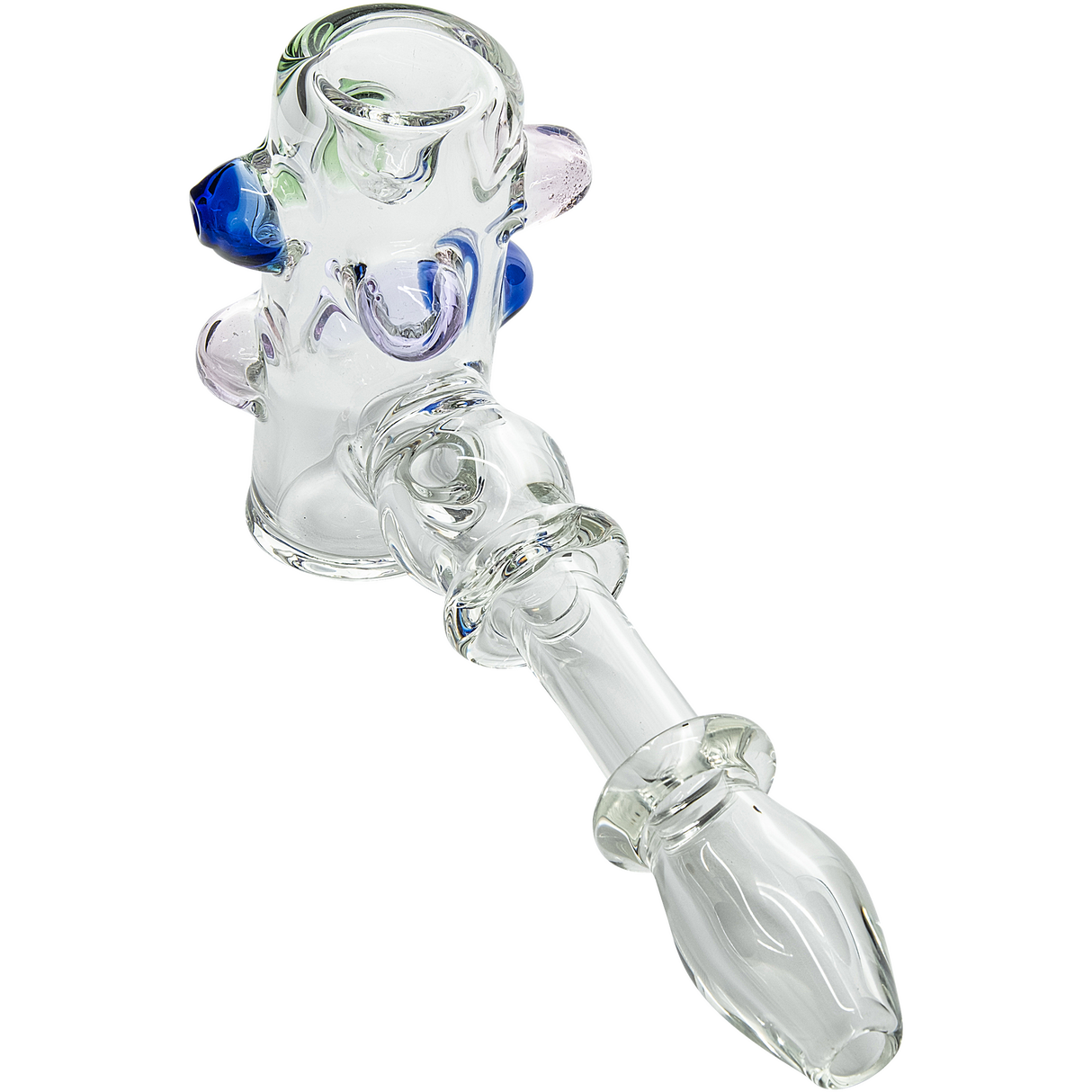 LA Pipes Wonka Will Glass Pipe, 5.5" Briar-Shaped with Color Marbles, Borosilicate - Side View