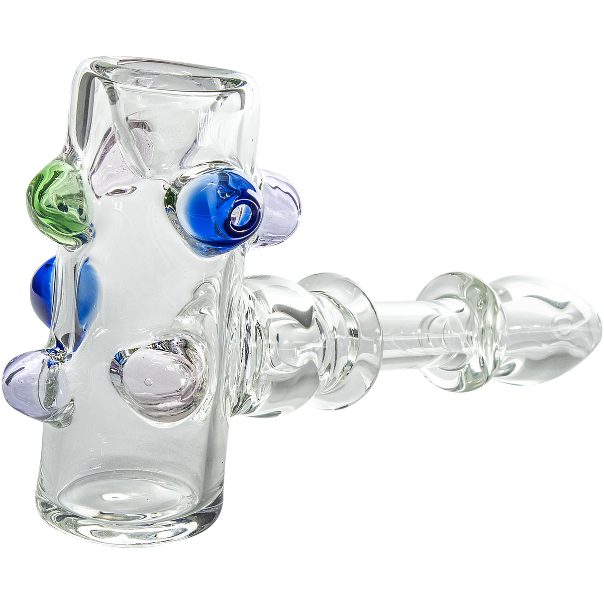 LA Pipes Wonka Will 5.5" Glass Pipe, Briar-Shaped with Color Marbles, Side View