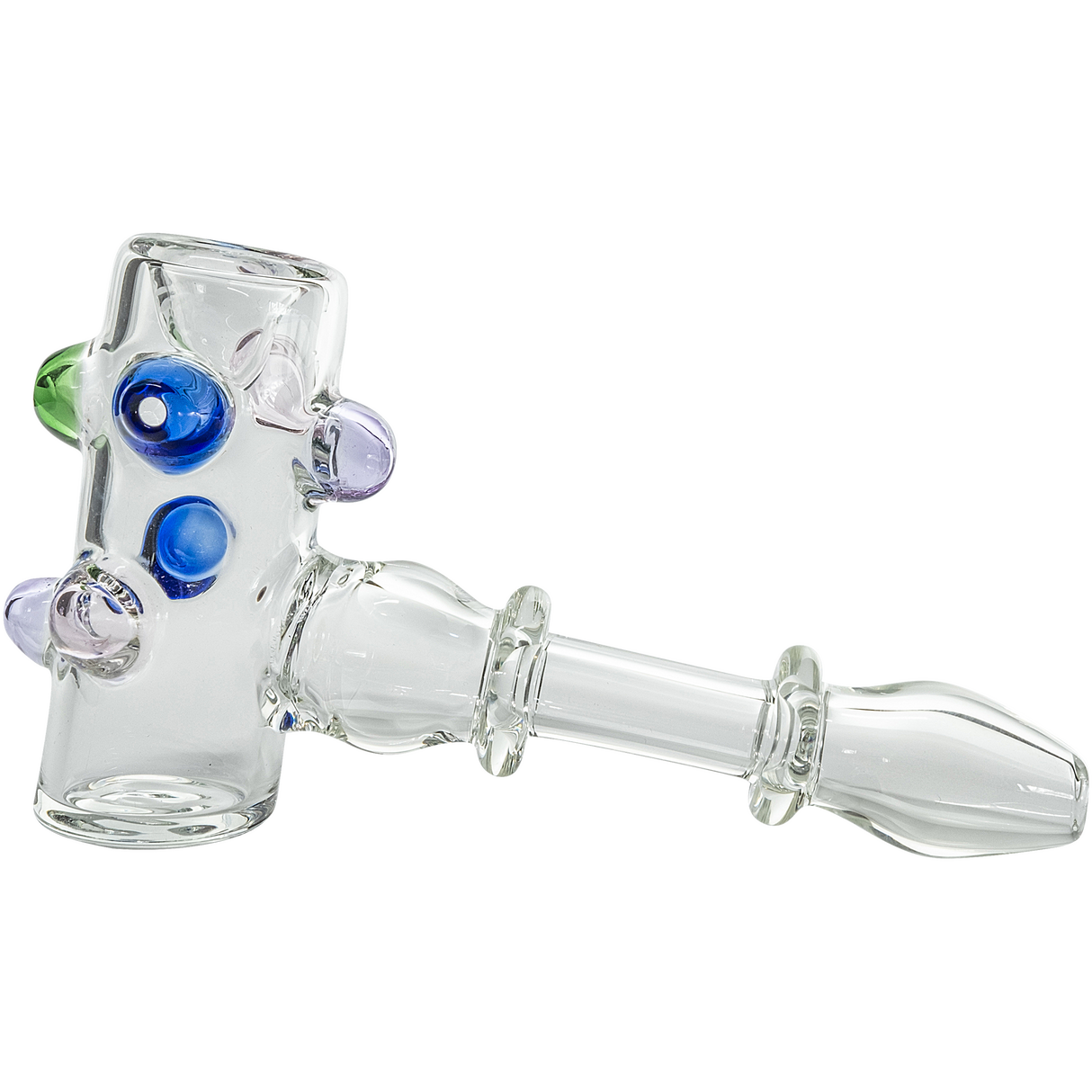 LA Pipes Wonka Will Glass Pipe with Color Marbles, Briar-Shaped, Borosilicate, Side View