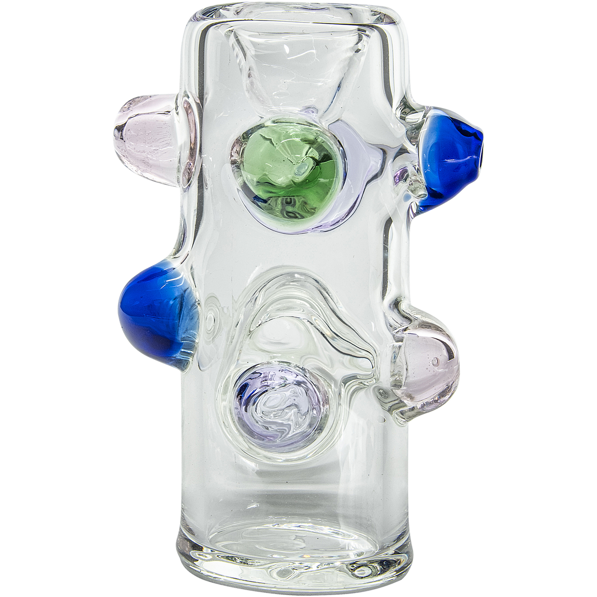 LA Pipes Wonka Will 5.5" Briar-Shaped Glass Pipe with Color Marbles, Front View