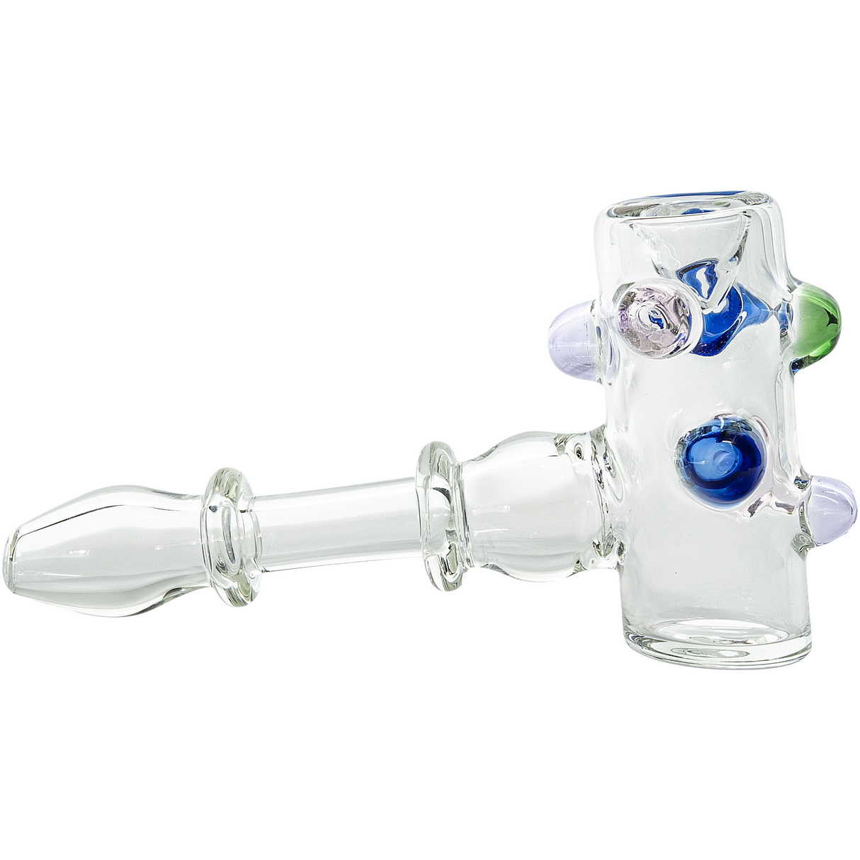 LA Pipes Wonka Will 5.5" Glass Pipe with Color Marbles, Borosilicate, Side View