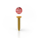 Honeybee Herb Dab Screw in Amber and Red Stripes, Borosilicate Glass, Front View
