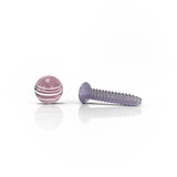 Honeybee Herb Dab Screw Sets in purple, front view on seamless white background, borosilicate glass, for dab rigs