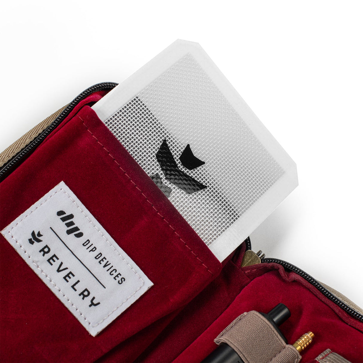 Revelry Supply's The Dab Kit - Smell Proof Kit open view with accessories pocket