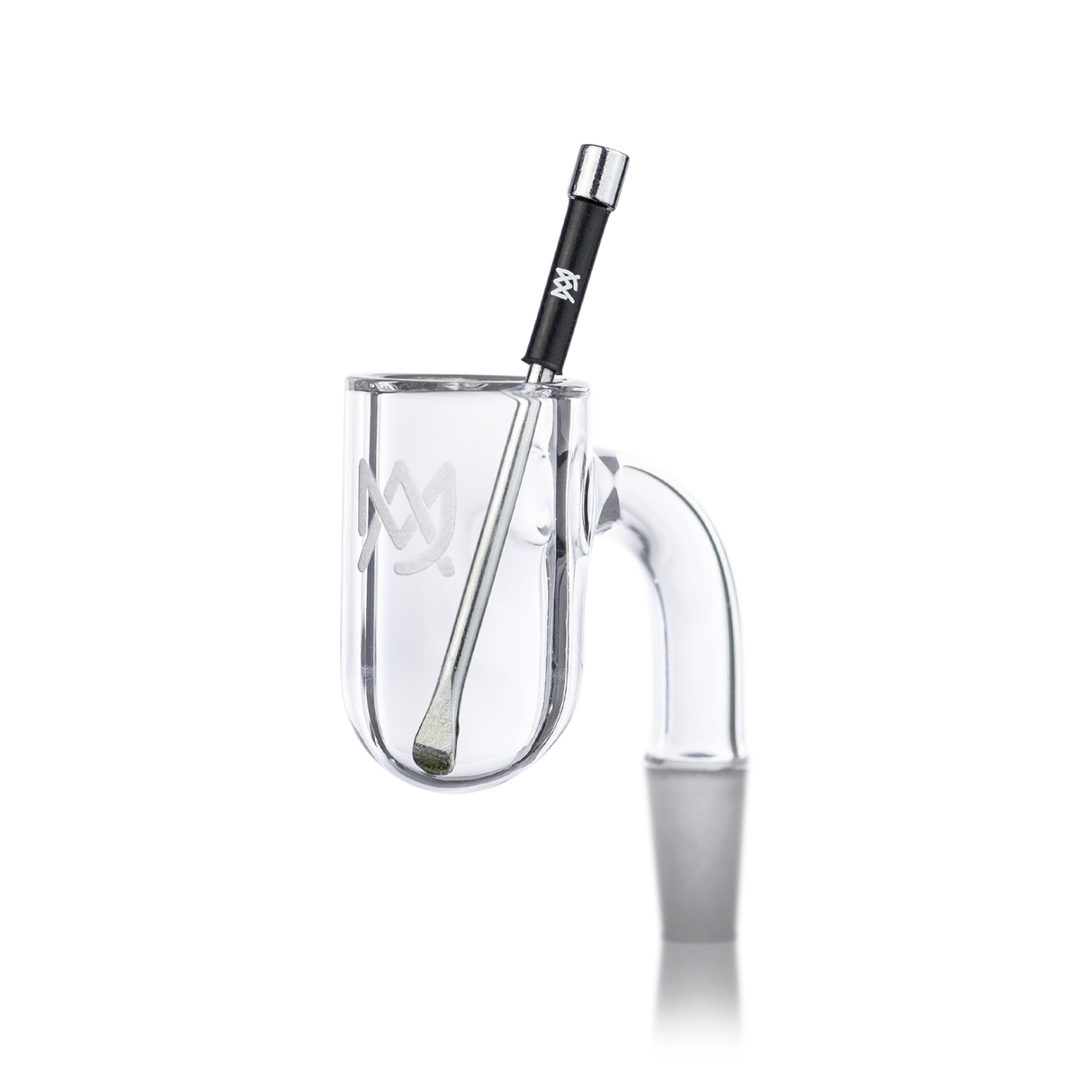 MJ Arsenal Mini Stainless Steel Dab Tool with sleek design, front view on white background