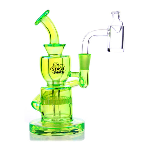 Dahlia Mini Rig in Electro Green with Honeycomb Percolator, 90 Degree Joint, and Compact Design