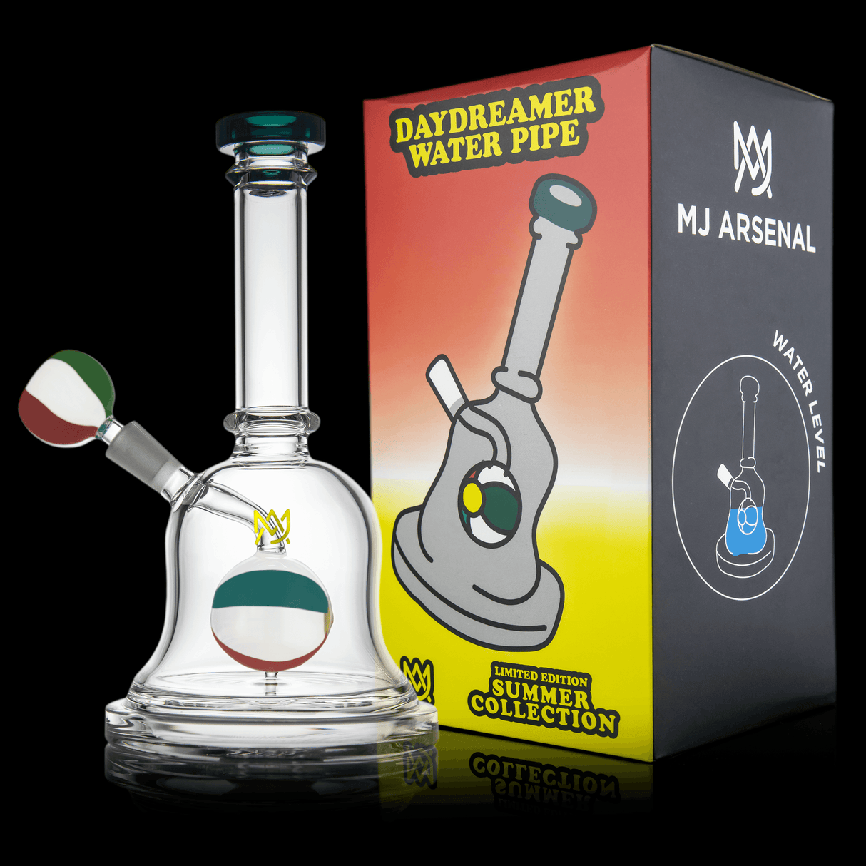 MJ Arsenal Daydreamer Water Pipe with box, compact glass bong, clear view